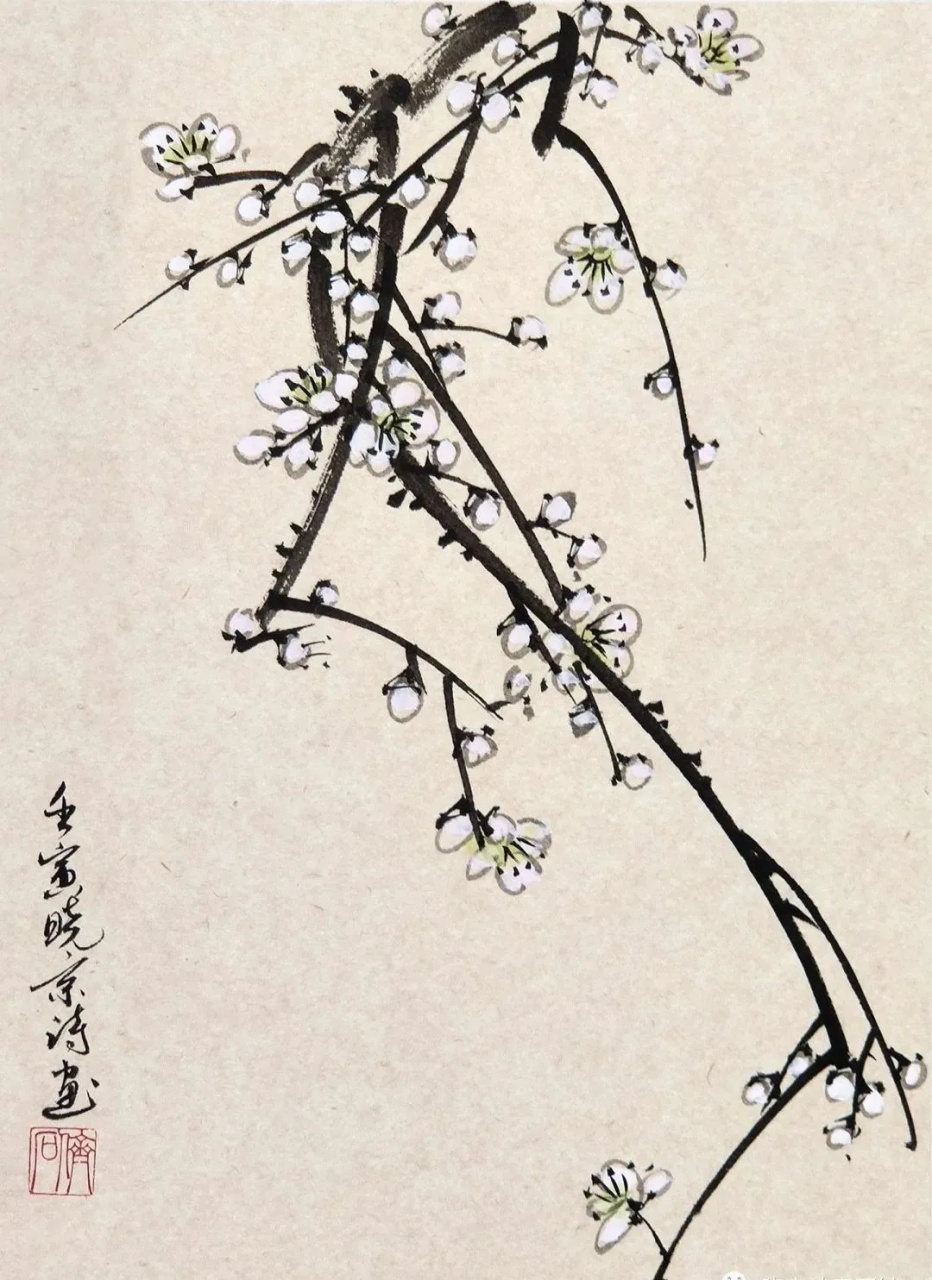 寒香多少意,说与赏梅人 ——郑晓京老师梅花诗画欣赏  冰中雪里姿,折