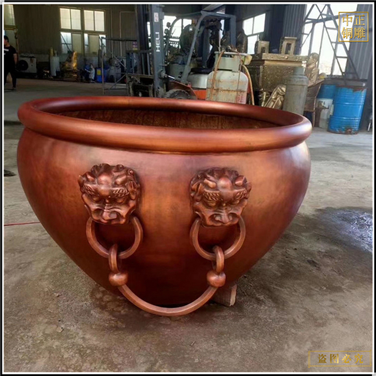寺庙门口铜缸摆件 公园铜缸铸造 户外养花养鱼铜缸摆件 铜大缸,顾名思
