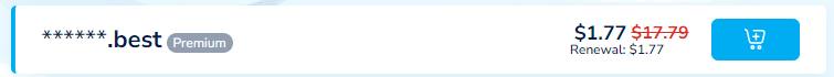 Namesilo注册6位纯数字.best域名,1.77美元/年,同价续费