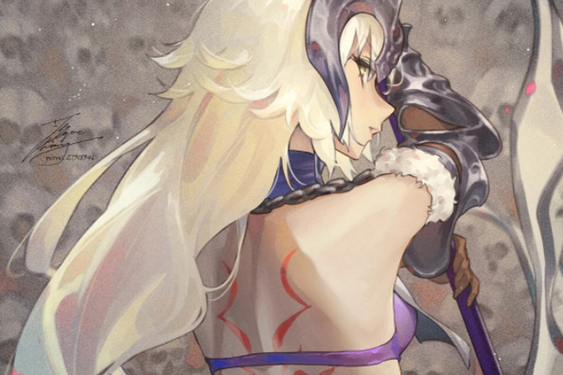 黑贞德的纹身图案炫酷炸裂;轻触呆呆毛的肌肉线条宛如艺术品般精致.