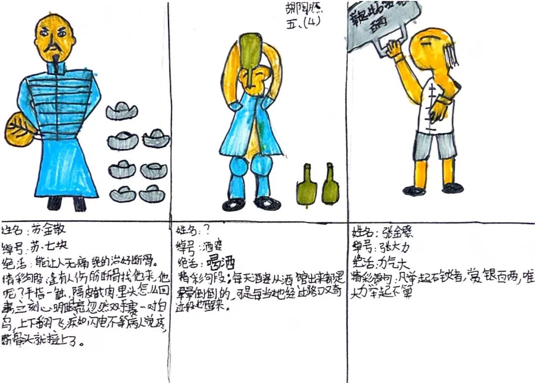 名片百字:五年级语文下册《俗世奇人》之《刷子李》人物卡制作