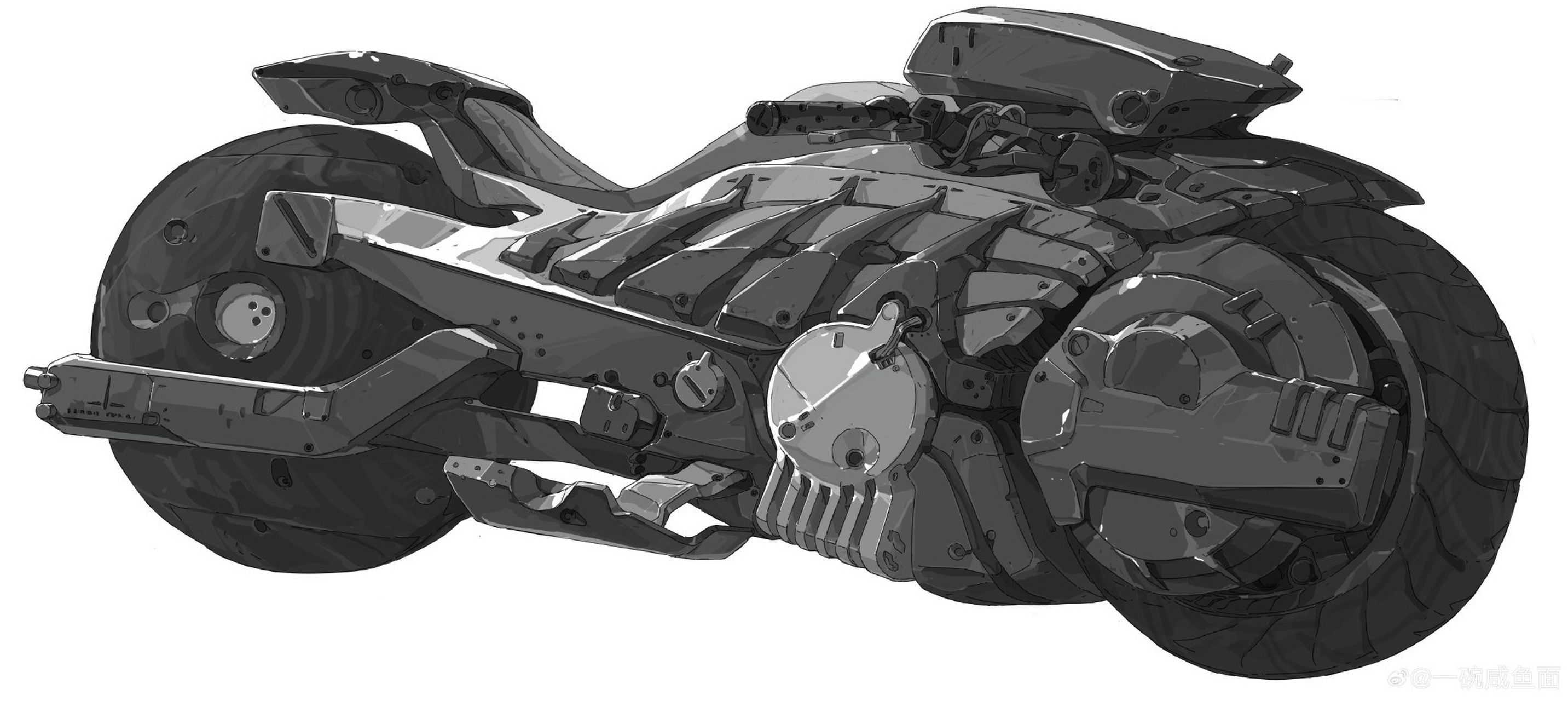 分享一组动漫机械角色插画作品,描绘了造型华丽的机器人与载具,by