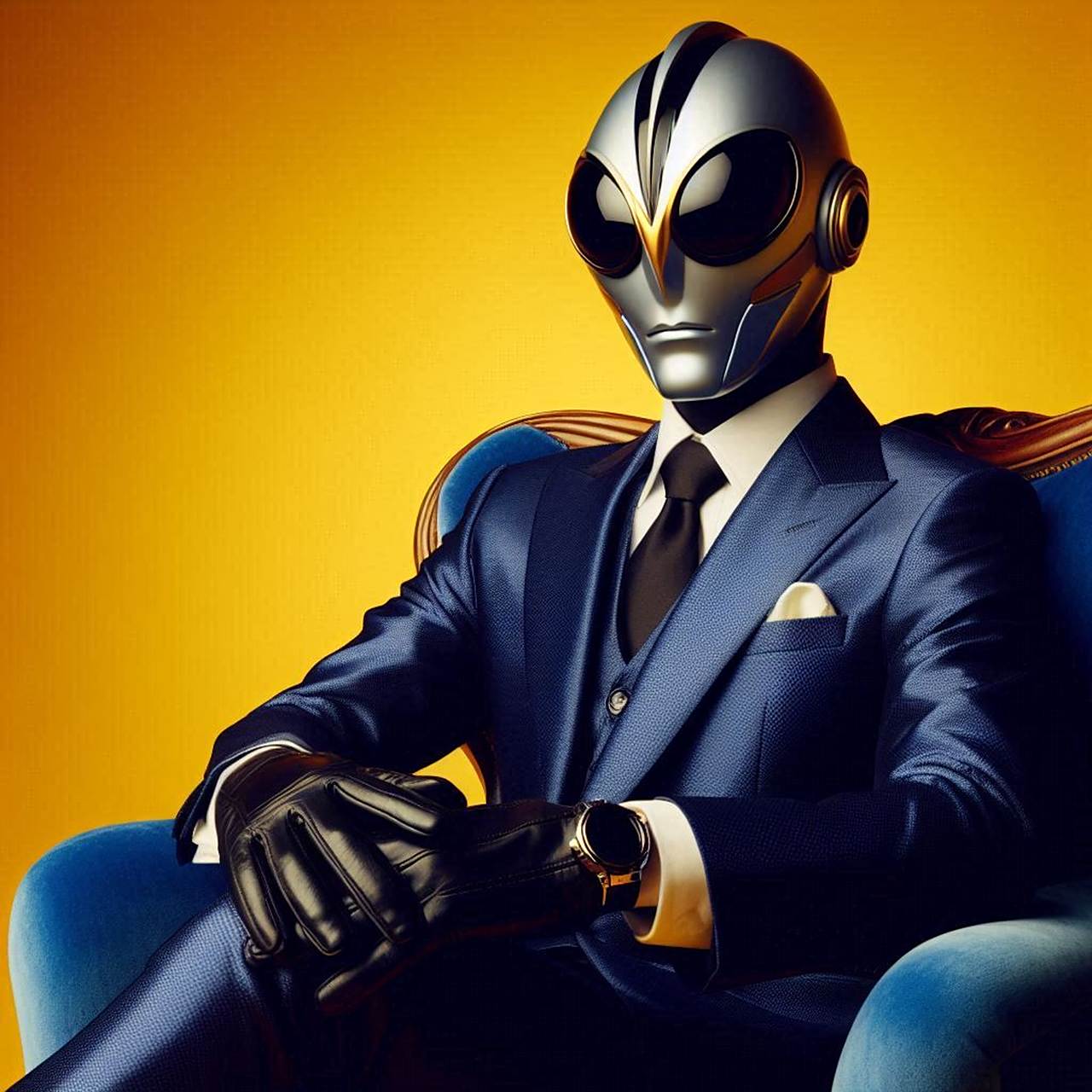 ai眼里穿西服带墨镜的奥特曼,哈哈哈哈.够不够酷,大家认为帅吗?