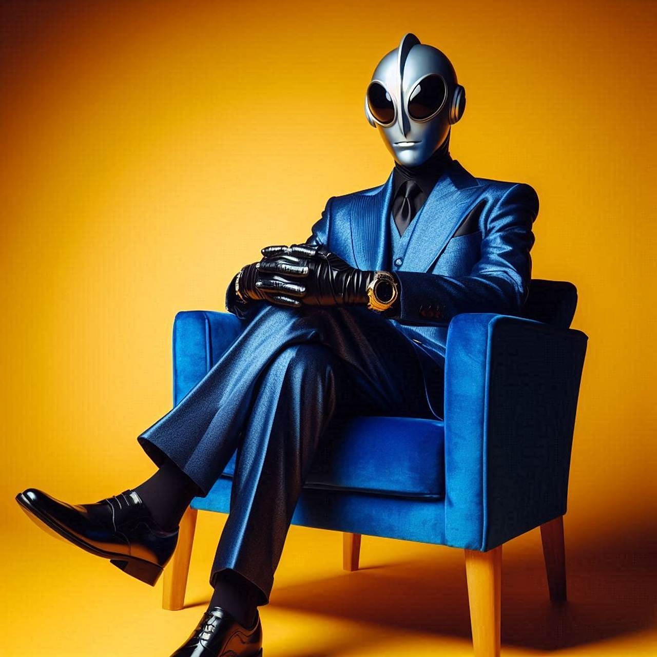 ai眼里穿西服带墨镜的奥特曼,哈哈哈哈.够不够酷,大家认为帅吗?