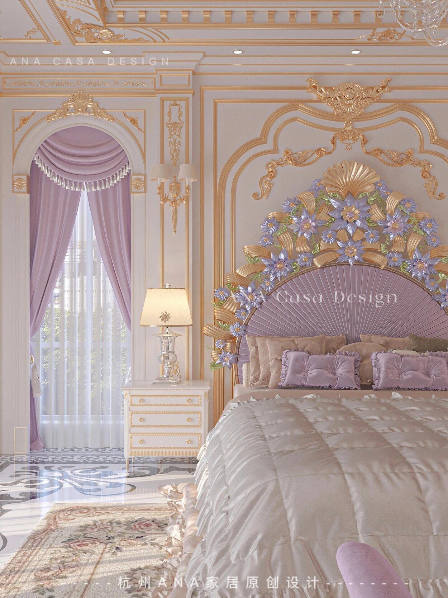 欧式风格卧室欧洲卧室奢华感的卧室欧洲风格主卧室洛可可卧室欧洲豪华
