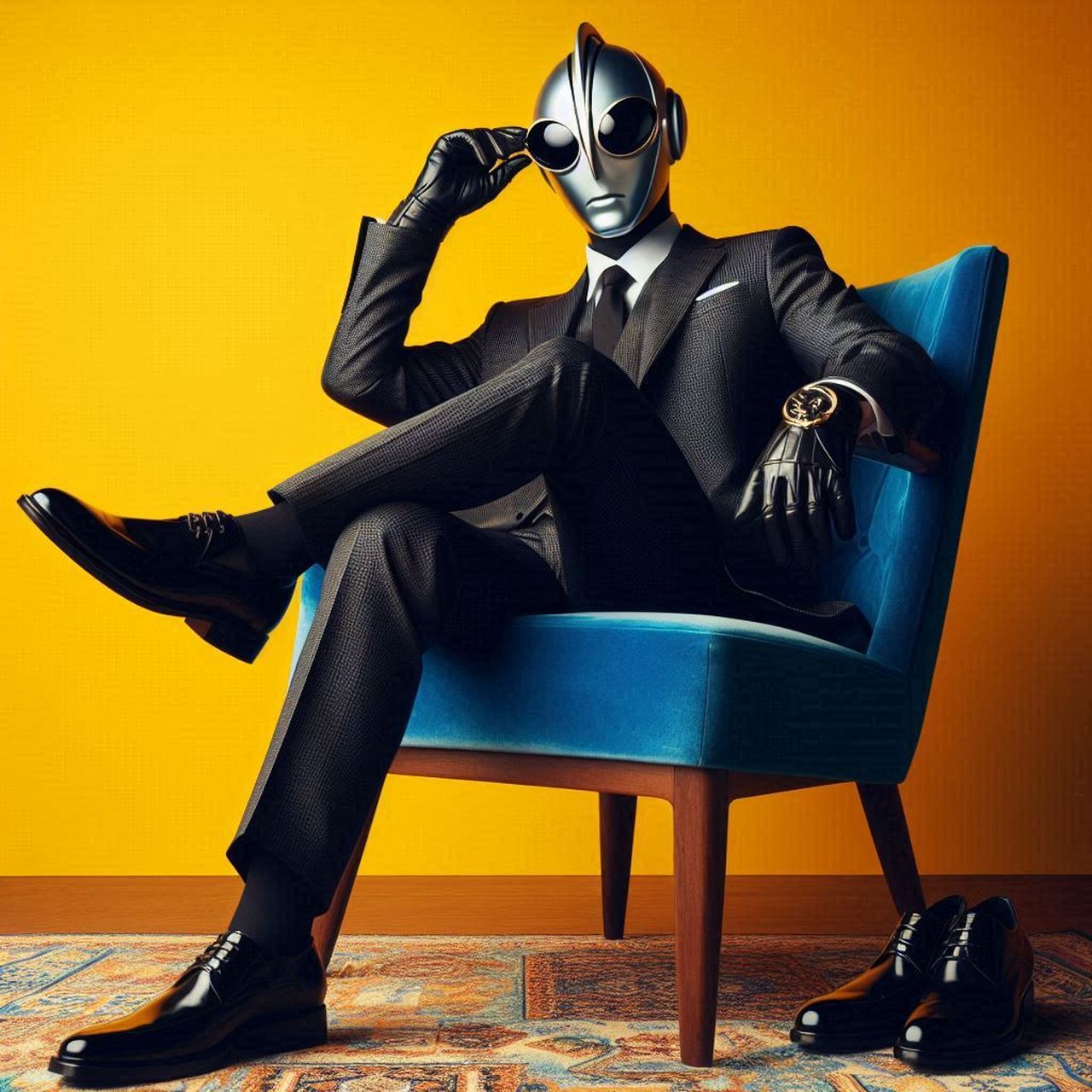 ai眼里穿西服带墨镜的奥特曼,哈哈哈哈.够不够酷,大家认为帅吗?