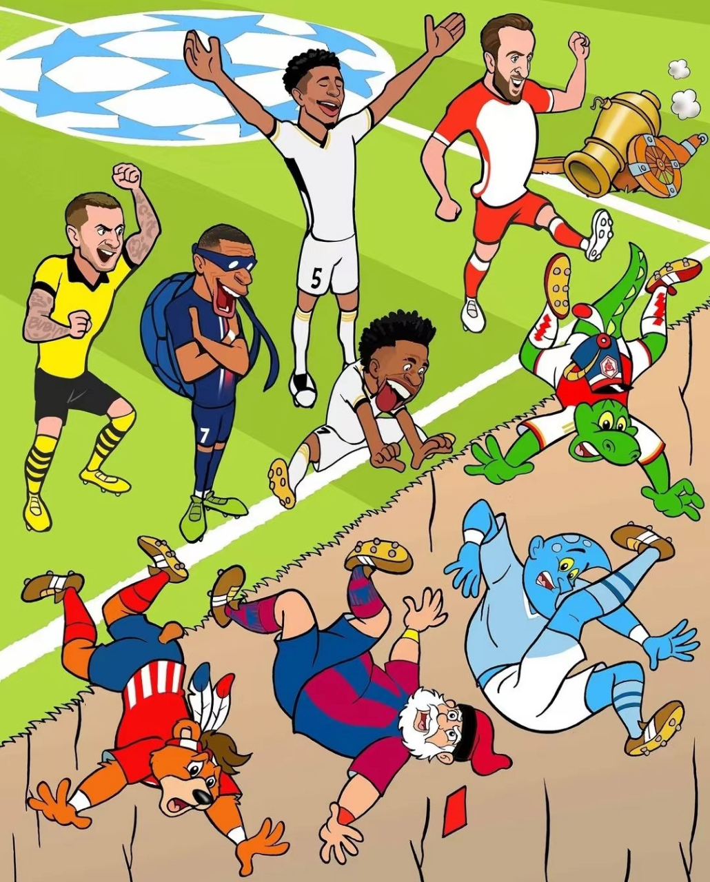 的几家欢喜几家愁 欧冠四分之一决赛后晋级的球队和被淘汰出局的趣图