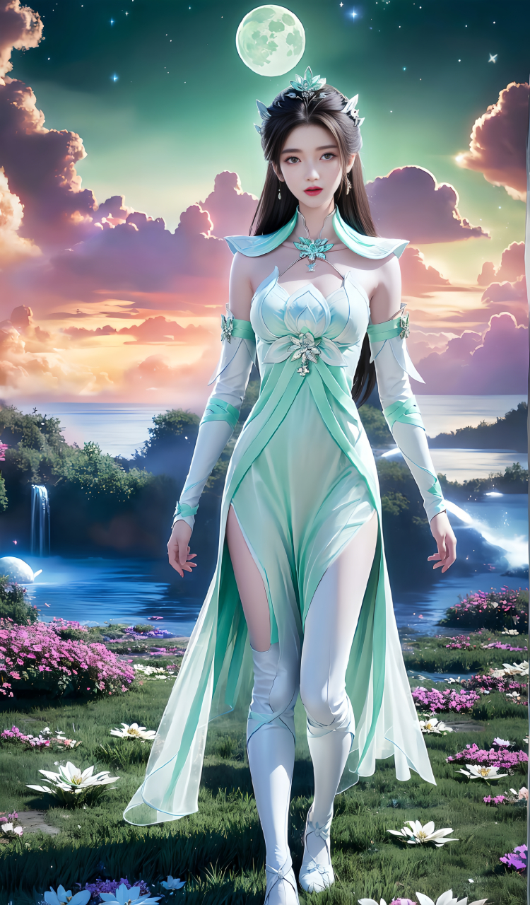 《遮天》国漫女神ai全屏超清壁纸:青帝后人,妖族公主颜如玉,被誉为东