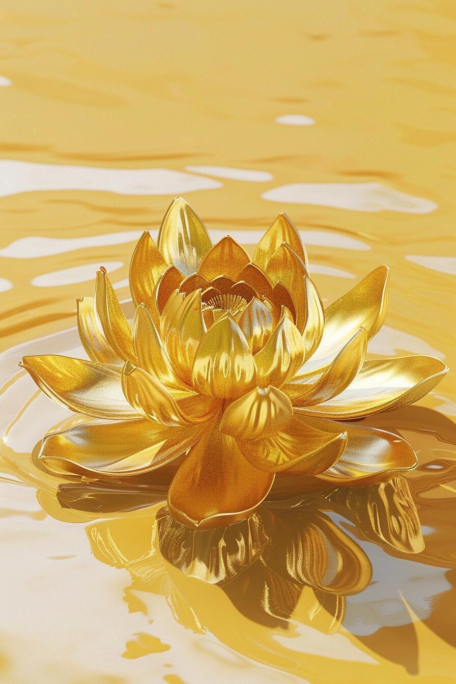 相传,金莲花是佛教圣花,是观音菩萨洒落在人间的宝物,它象征着纯洁