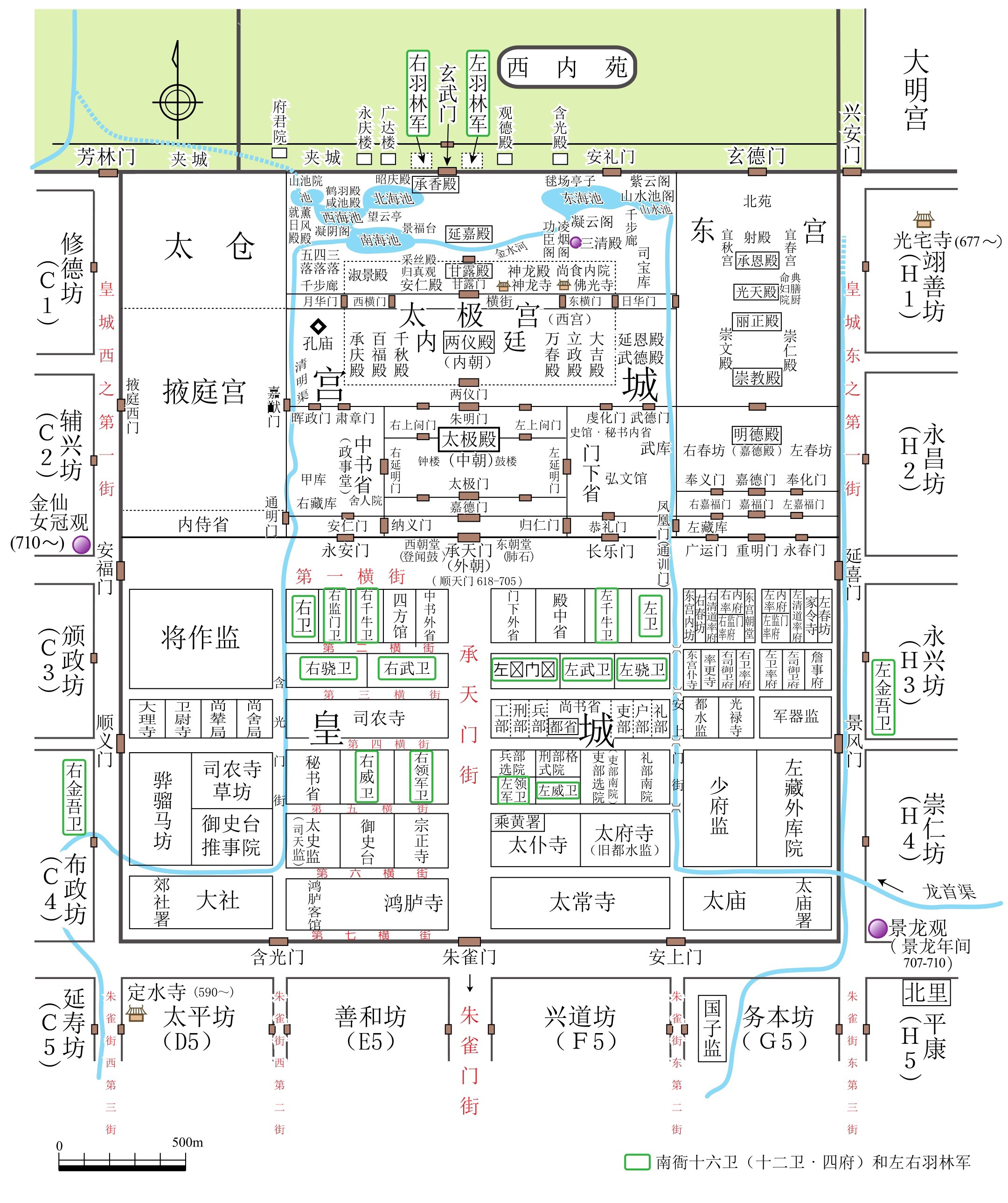 唐长安城功能分区图片