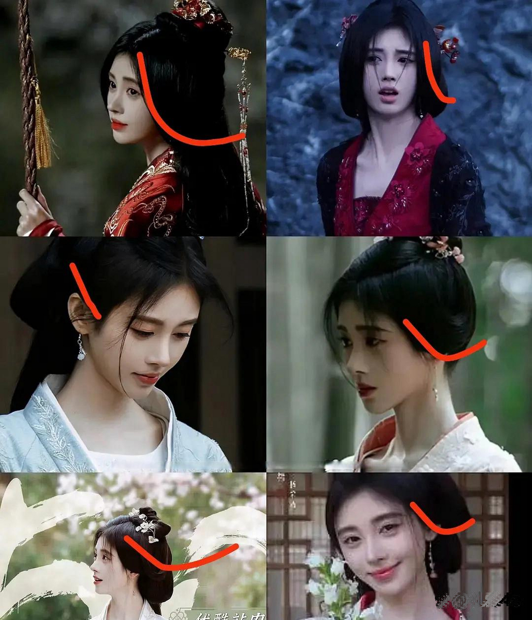 鞠婧祎上一部戏被网友发现耳朵后面没有头发,质疑她做植发