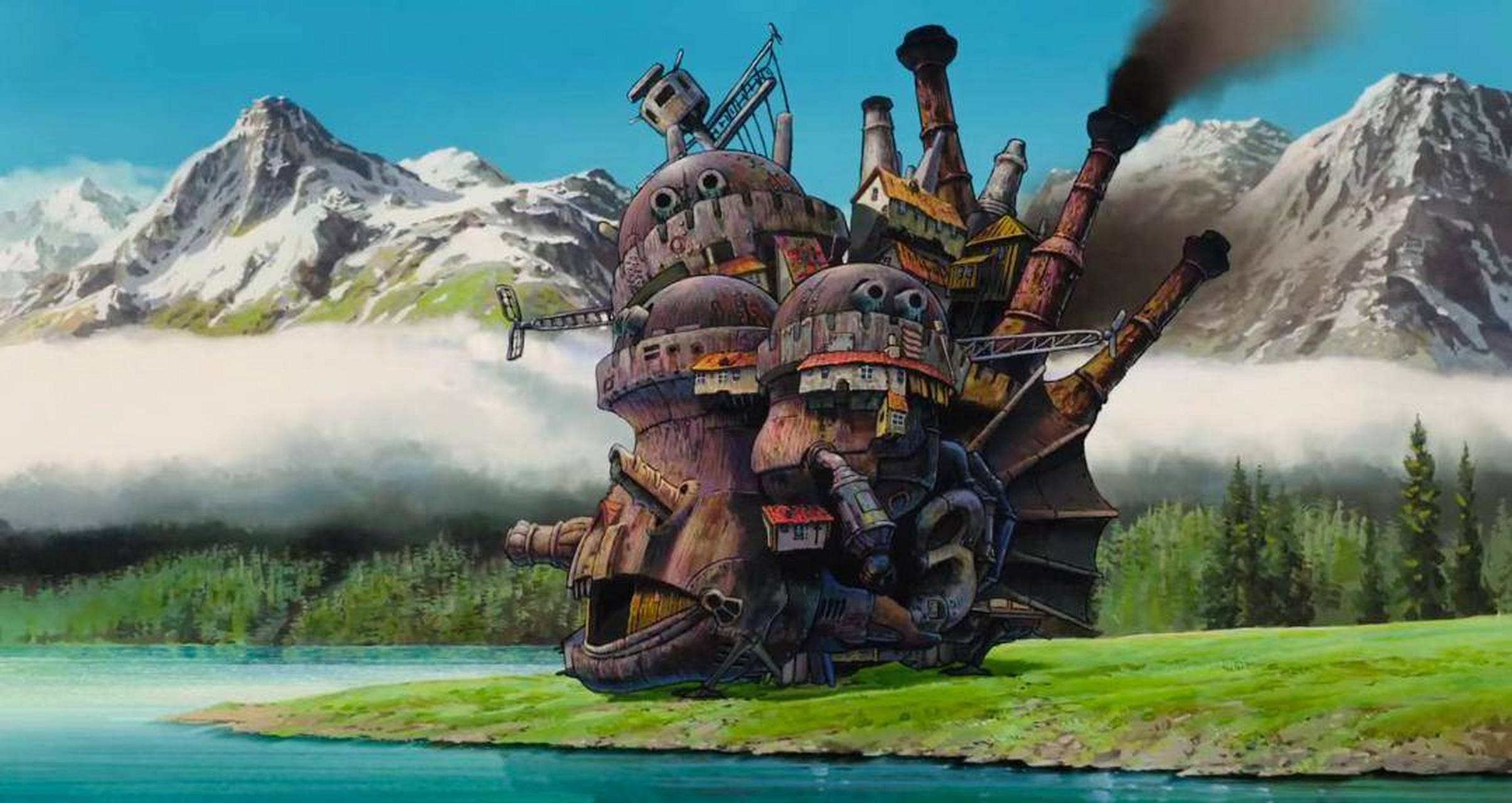 宫崎骏为《哈尔的移动城堡》首映绘制了超有艺术感的贺图,画面中苟