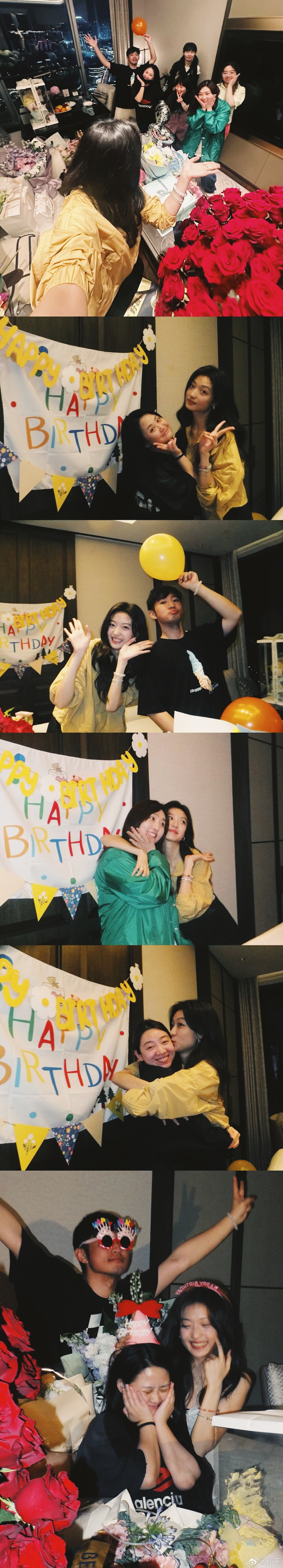 马思纯送给孙千的巨幅海报# 今天,孙千在社交平台上分享了自己生日的