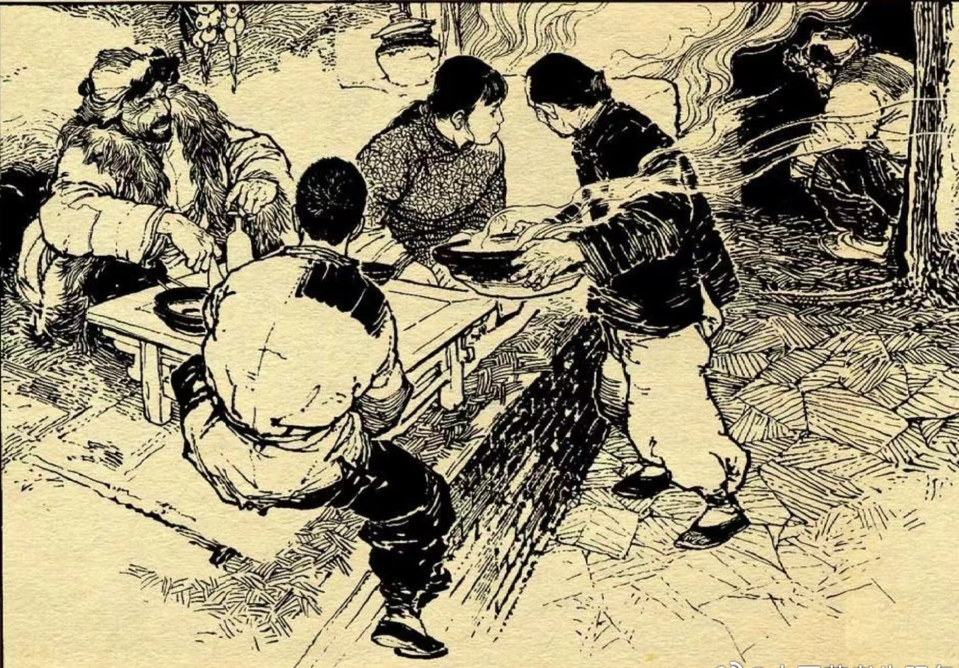 素材来源于连环画《白毛女》这本连环画每幅图都包含着戏剧性的感动力