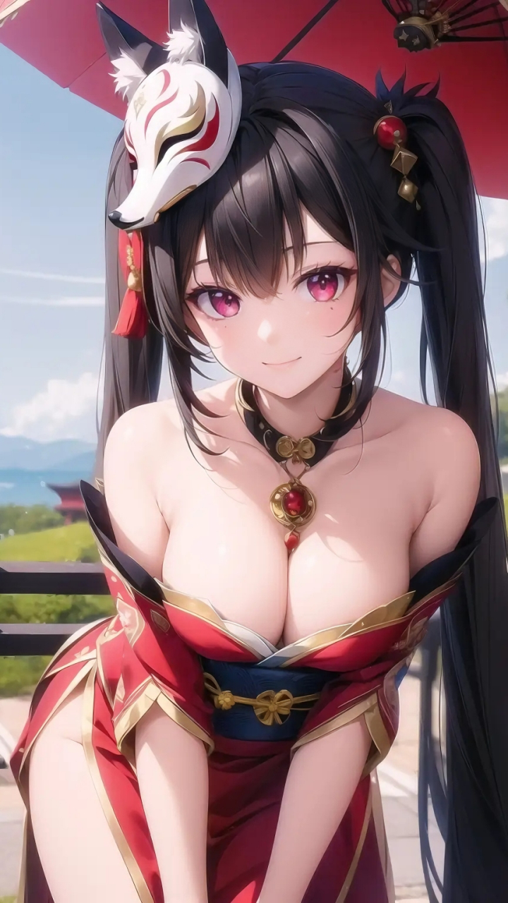 二次元高清美少女壁纸,狐妖小红娘  #ai绘画# #美女#  #性感美女