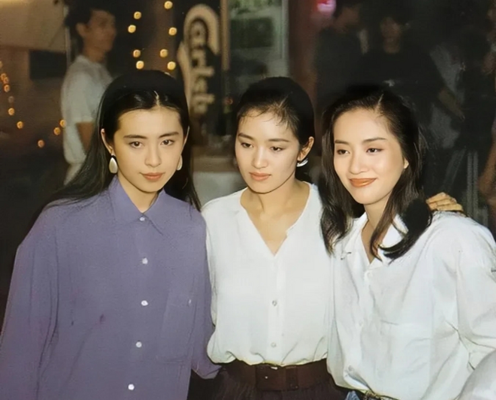 1991年,王祖贤,巩俐与梅艳芳的珍贵合影.