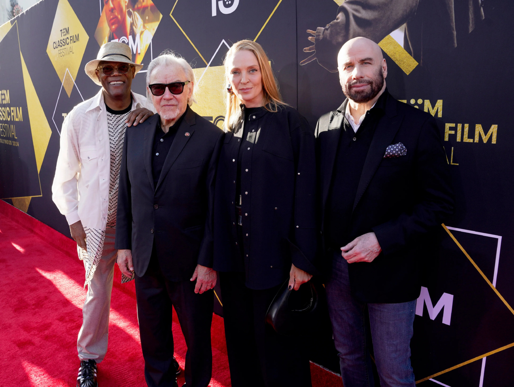 低俗小说剧组重聚# #经典电影#  《低俗小说》剧组成员塞缪尔·