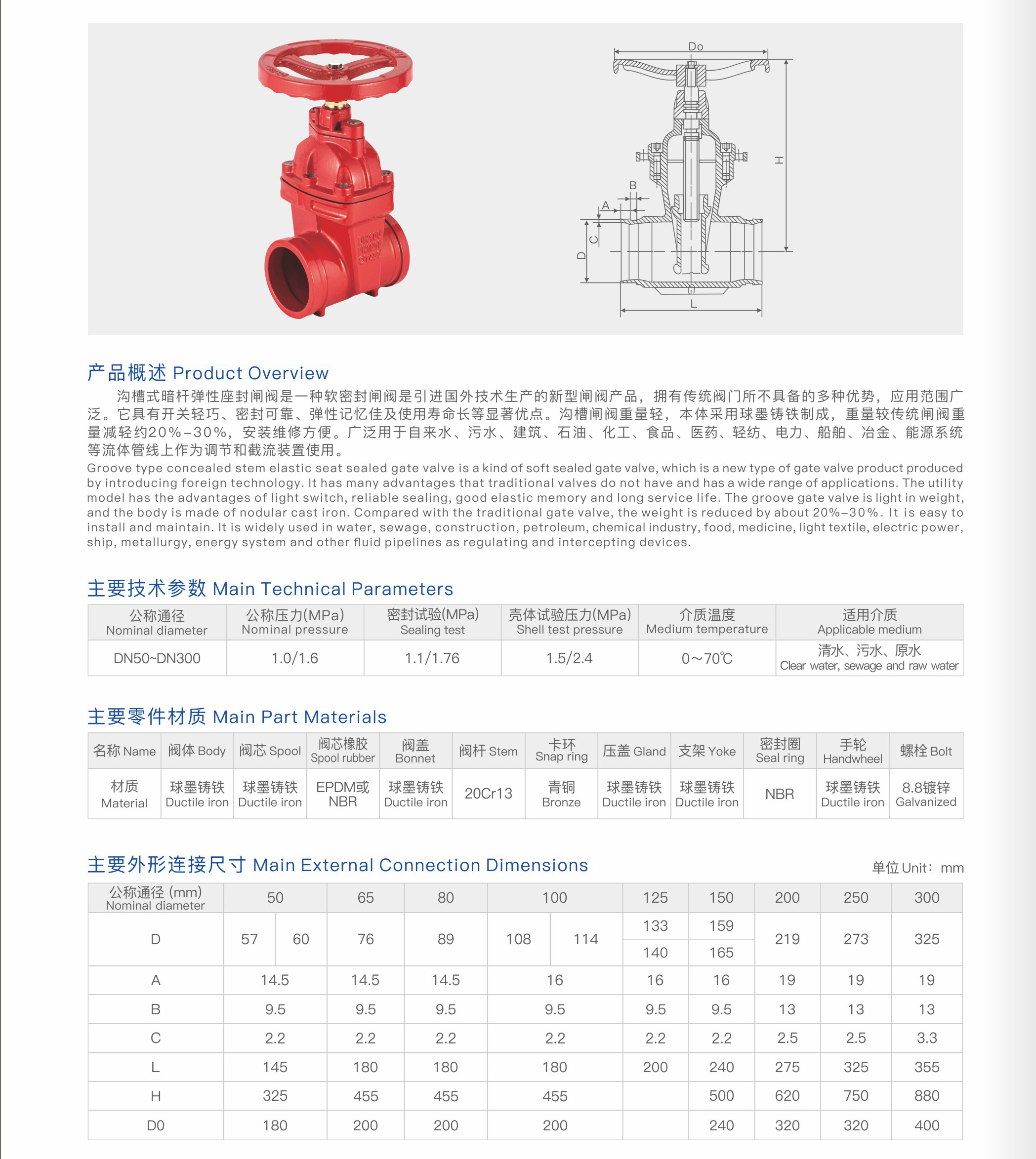 沟槽式暗杆弹性座封闸阀的简介与优势