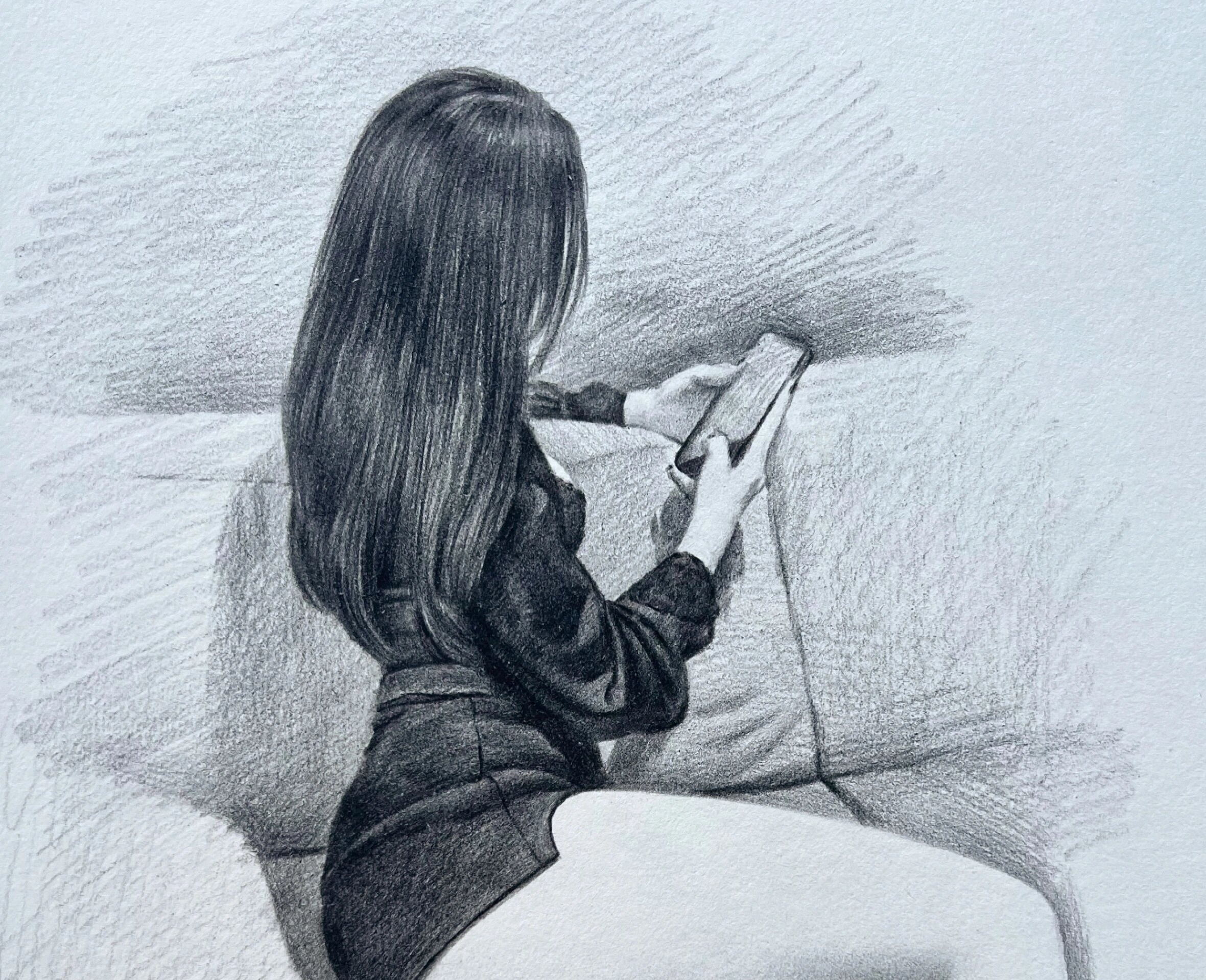 还是以前的照片 背影杀想画出体积感 是很考验绘画功底的