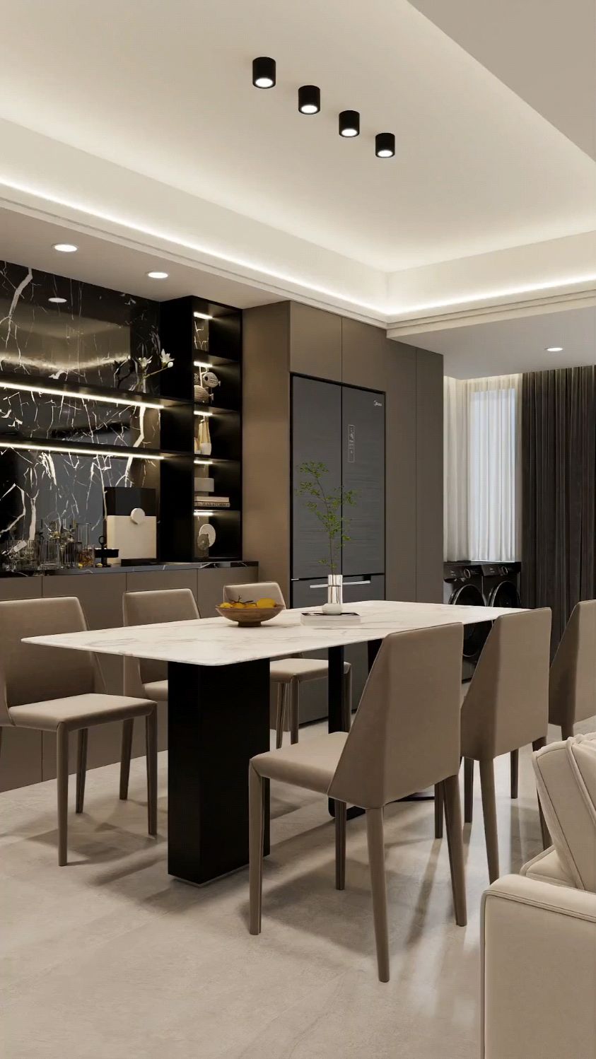 客餐厅一体式无主灯设计