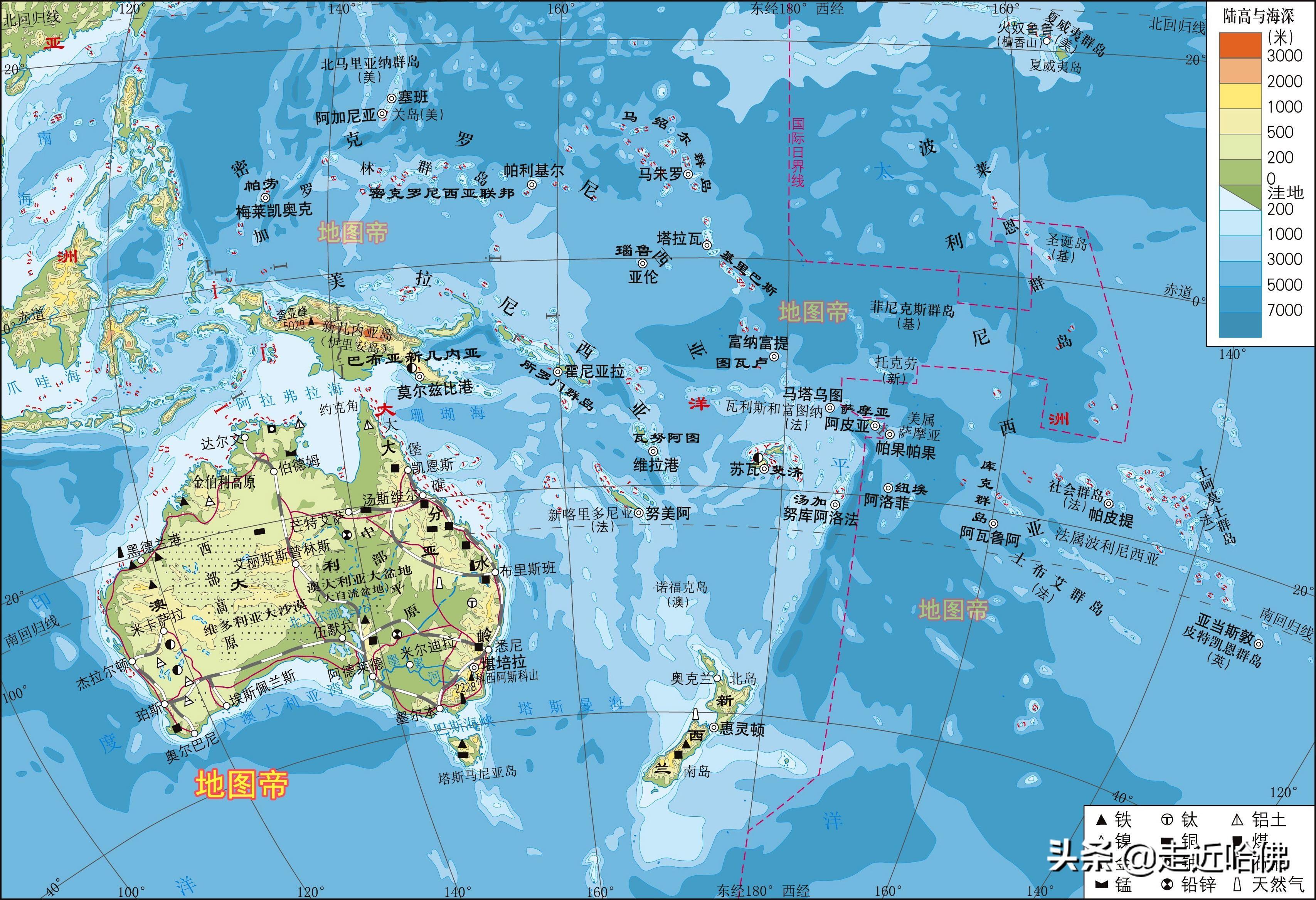 南太平洋高清地图图片