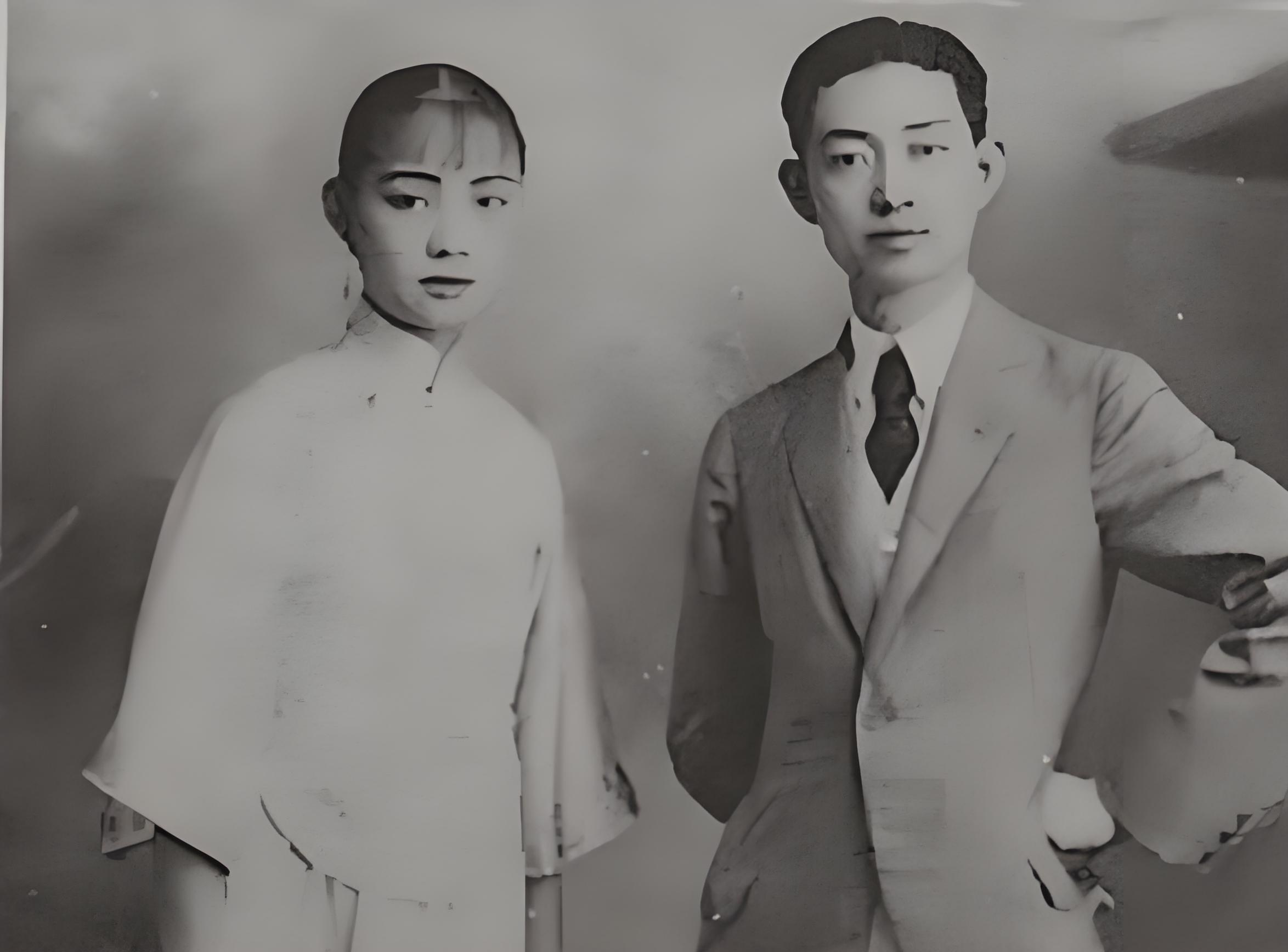 照片中的梅兰芳,身着笔挺的西装,显得既精神又英气十足.