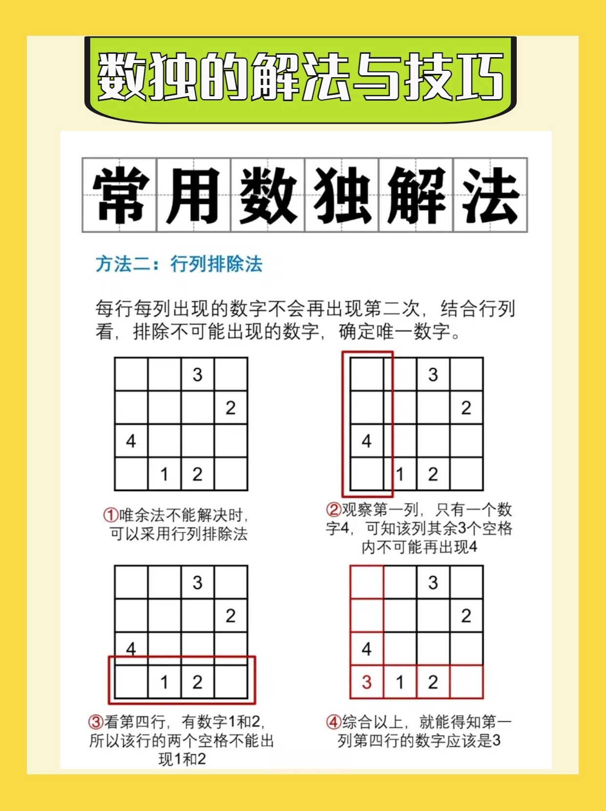 数独的解法与技巧  记得最初接触数独时,我对它充满了好奇.