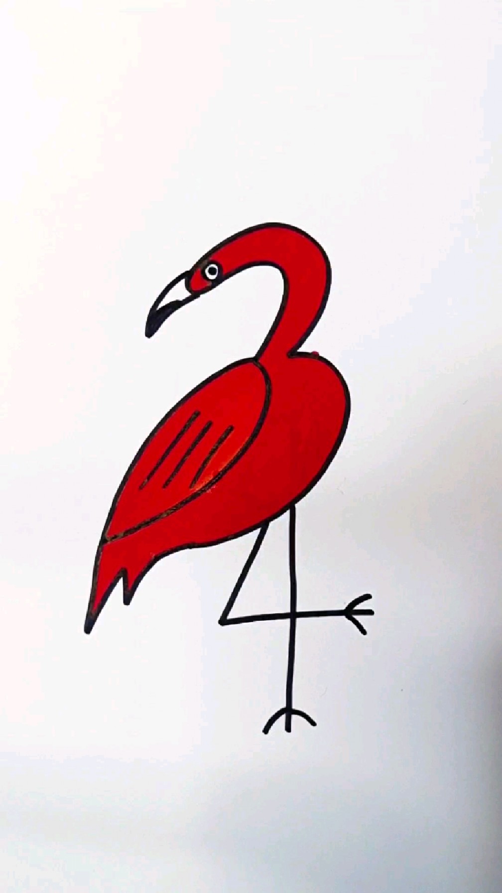 用334画火烈鸟,超级简单,三岁小孩都会画 #儿童简笔画-度小视