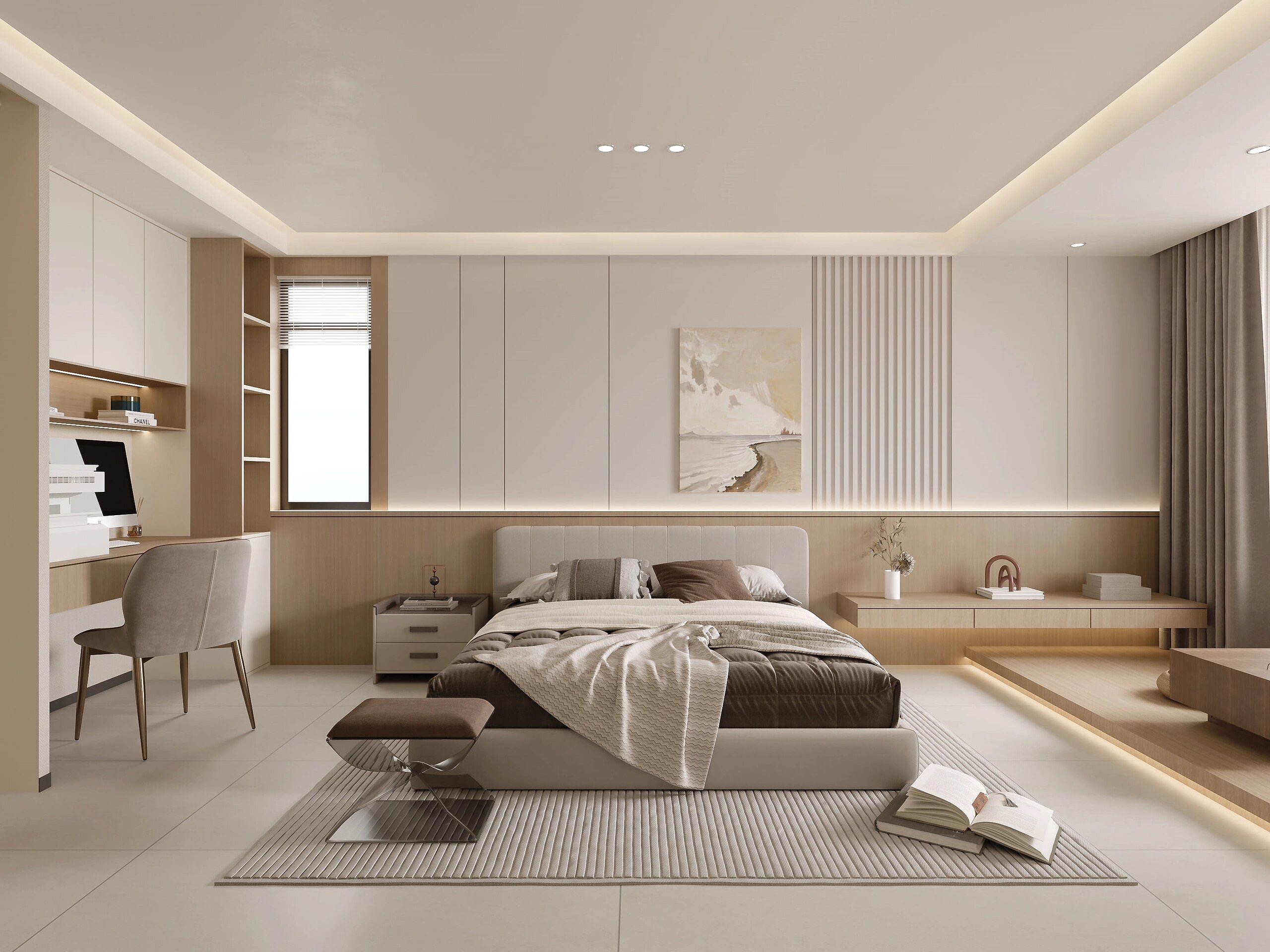 180平现代奶油大平层