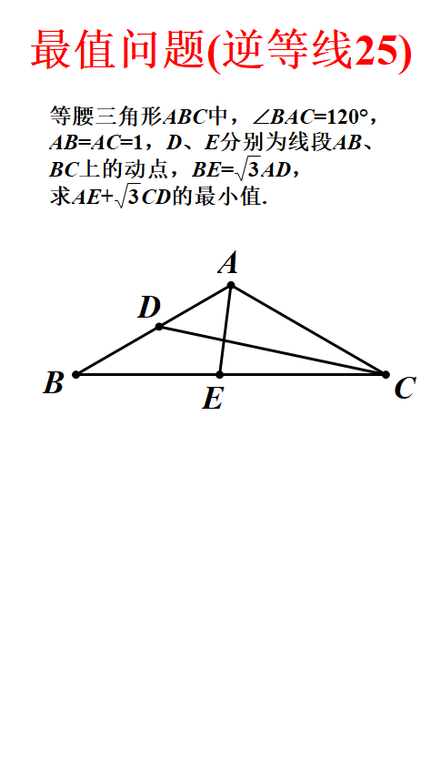 教育启航计划# 最值问题中,【逆等线模型】相对比较陌生,家长们做