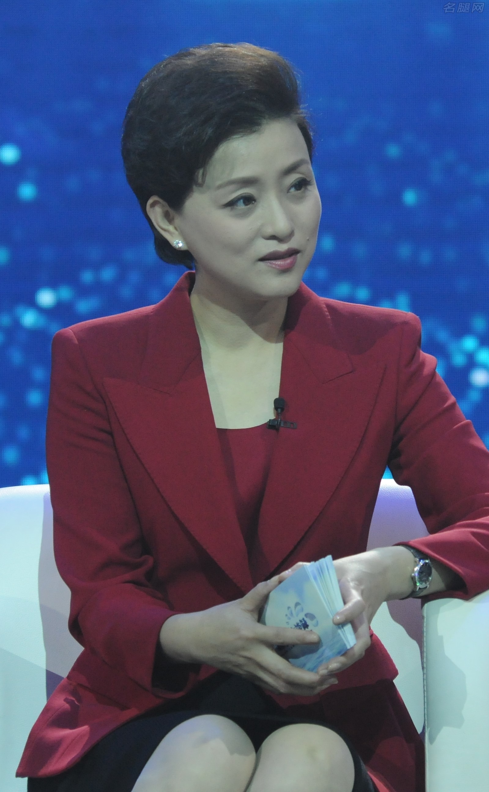 杨澜这次穿上红色西装腿裹肉丝录制《g20杨澜访谈录》