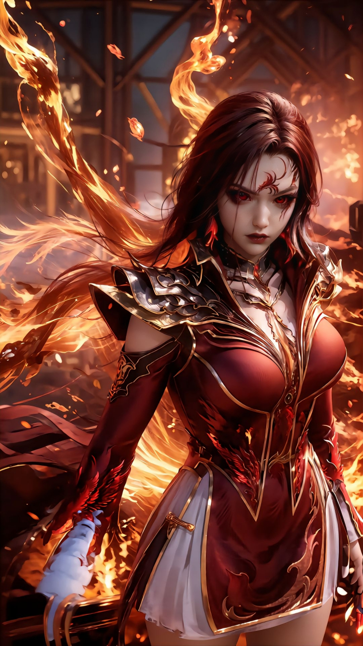 斗罗大陆2绝世唐门#  #壁纸# #ai国漫美女# 邪火凤凰马小桃