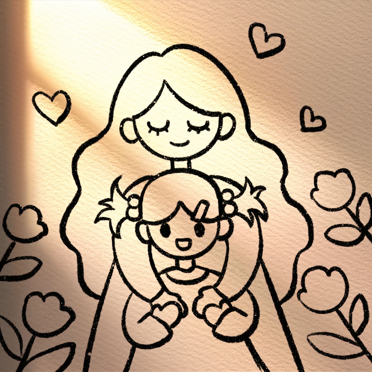 母亲节的简笔画图片 今天我要教大家画一个母亲节主题的简笔画图片,并