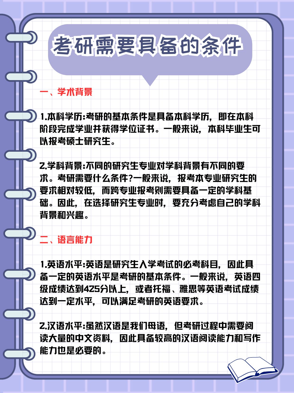 考研不是一件轻松的事,得满足一系列的条件才行