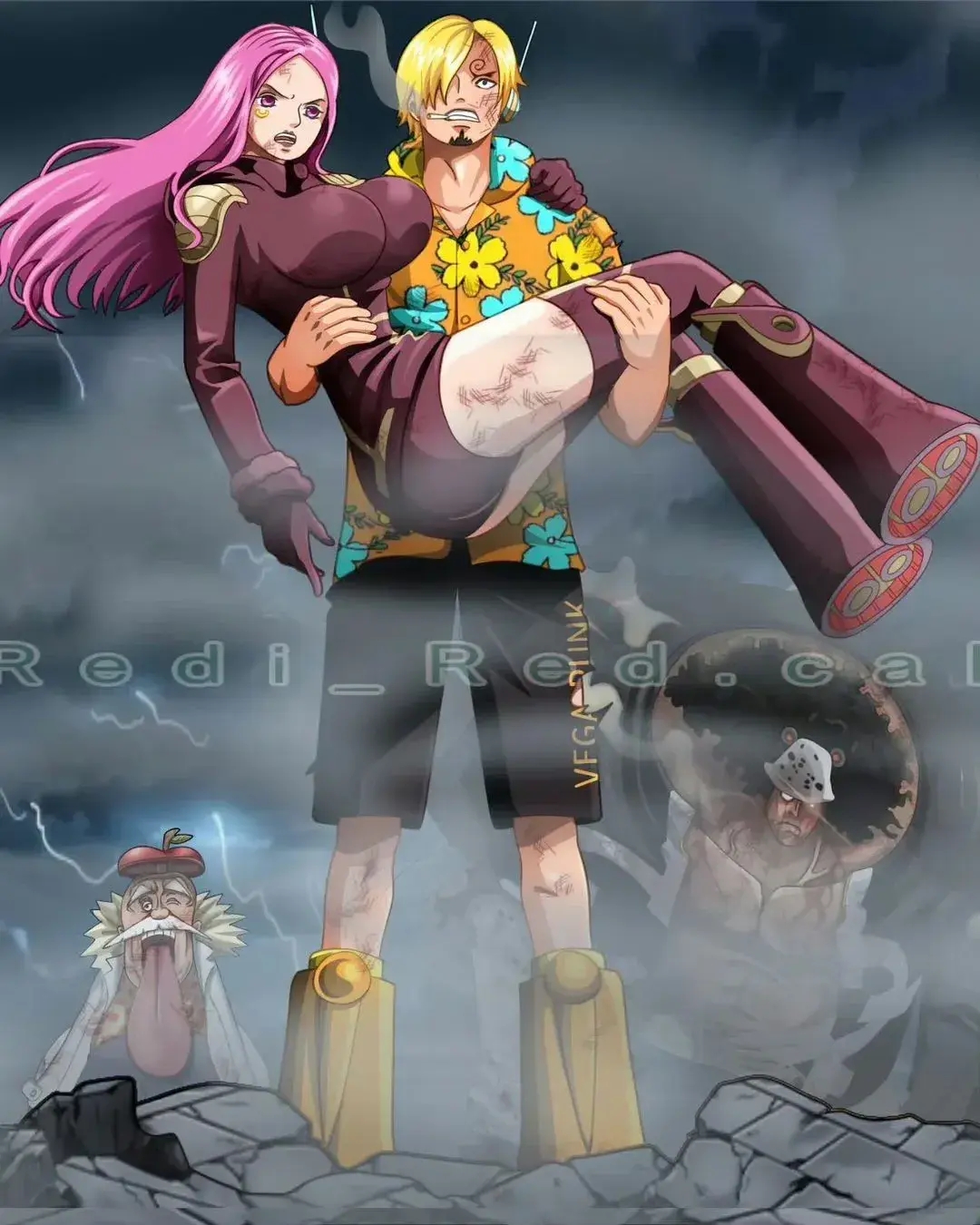 海贼王1113话情报:山治大战金星,土星追杀罗宾,世界即将毁灭