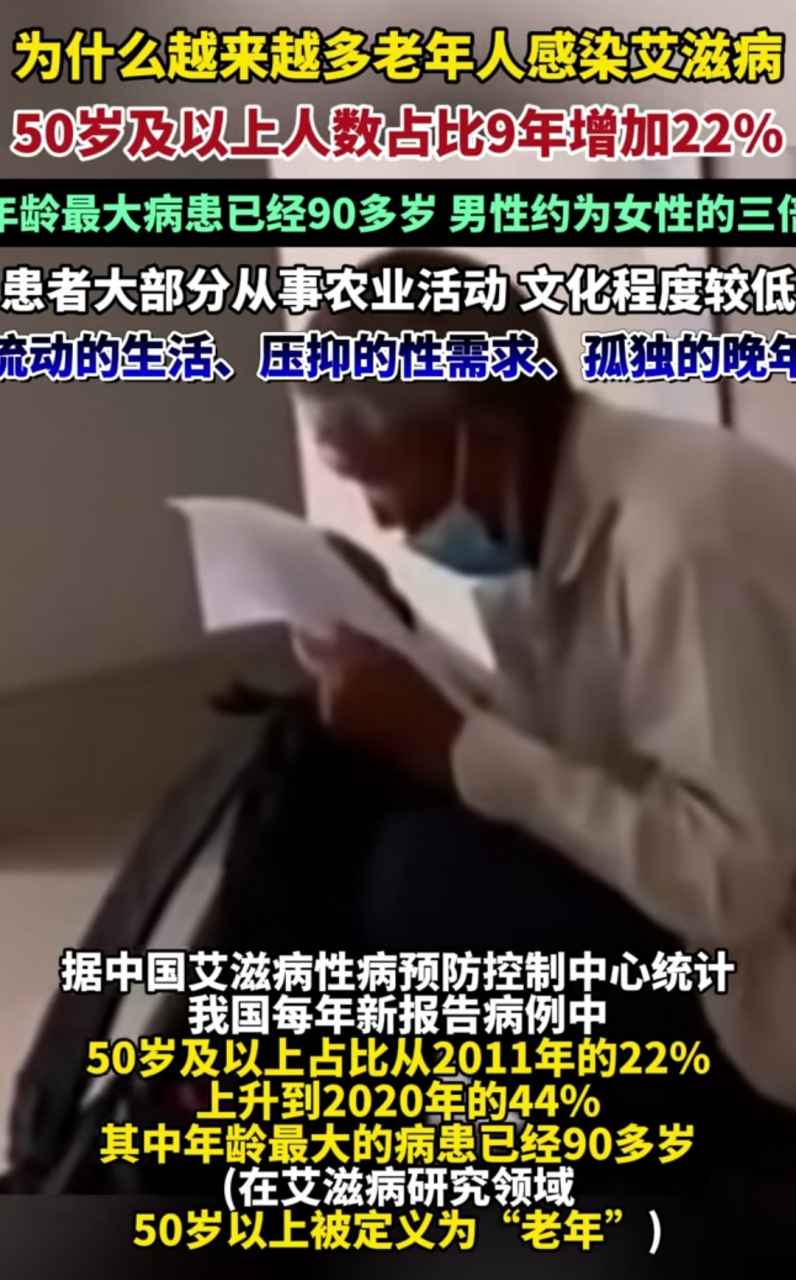 艾滋病感染者逐年增多,50岁以上老人成重灾区!