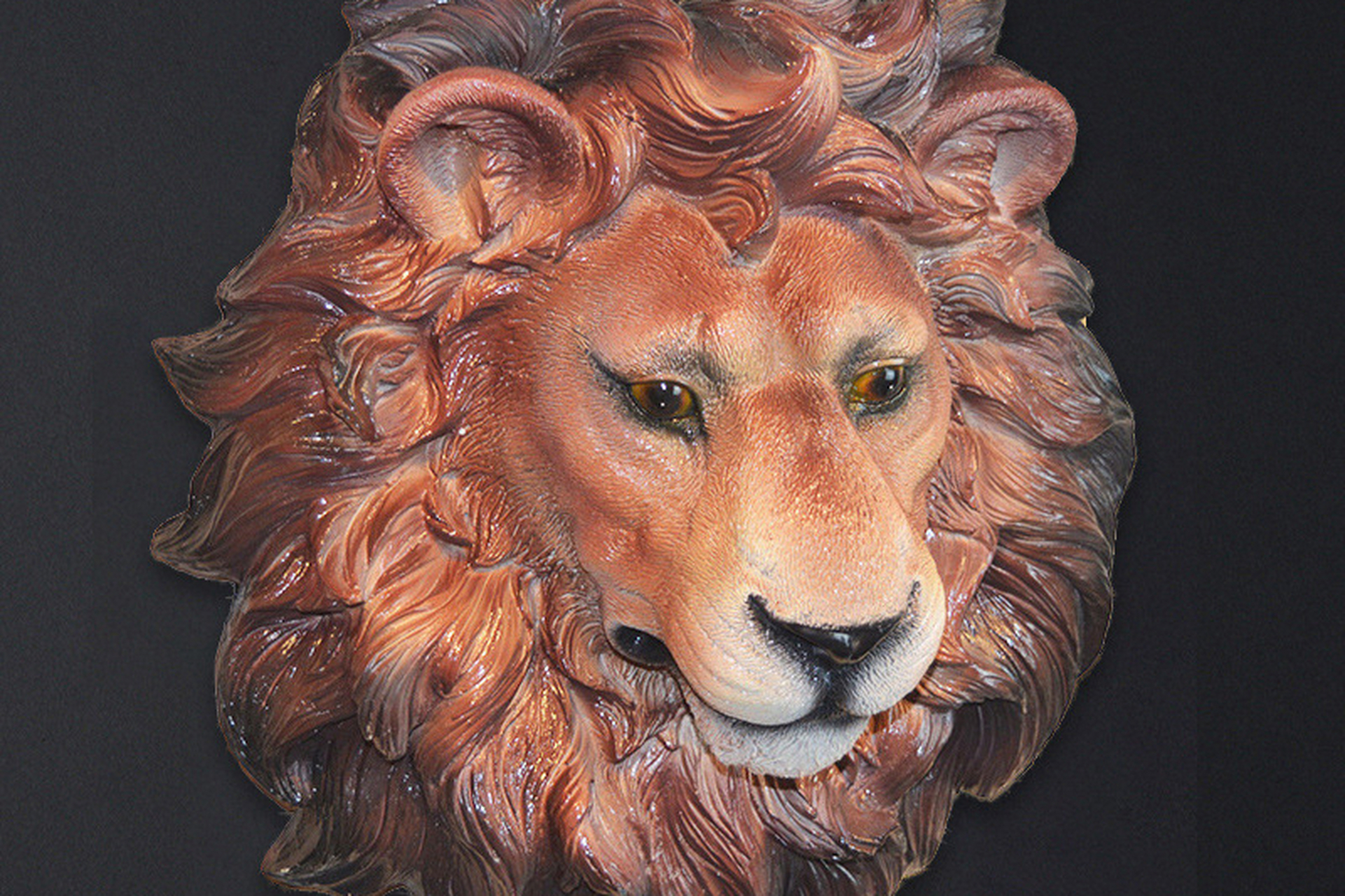 玻璃钢仿真狮子头雕塑,艺术与自然的完美融合!轻巧耐腐蚀,立体生动.