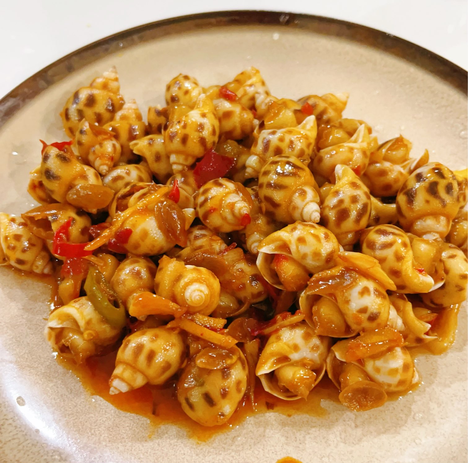 香辣芥末炒花螺,肉沫豆腐煲,奥尔良烤鸡翅