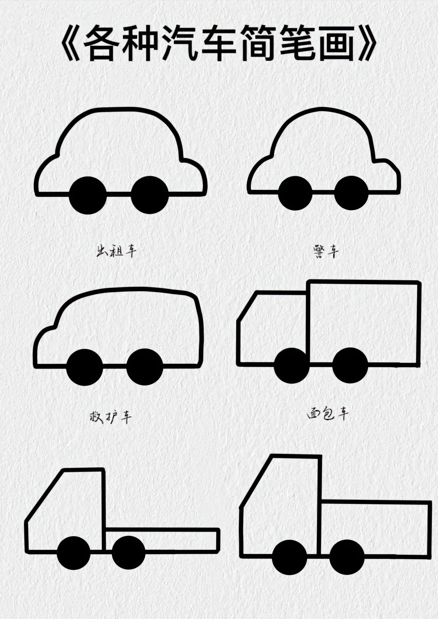 小汽车简笔画图片大全 今天带大家画一辆小汽车