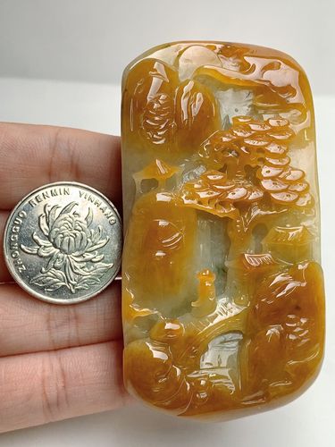 黄翡山水牌怎么样(顶级翡翠山水牌鉴赏)