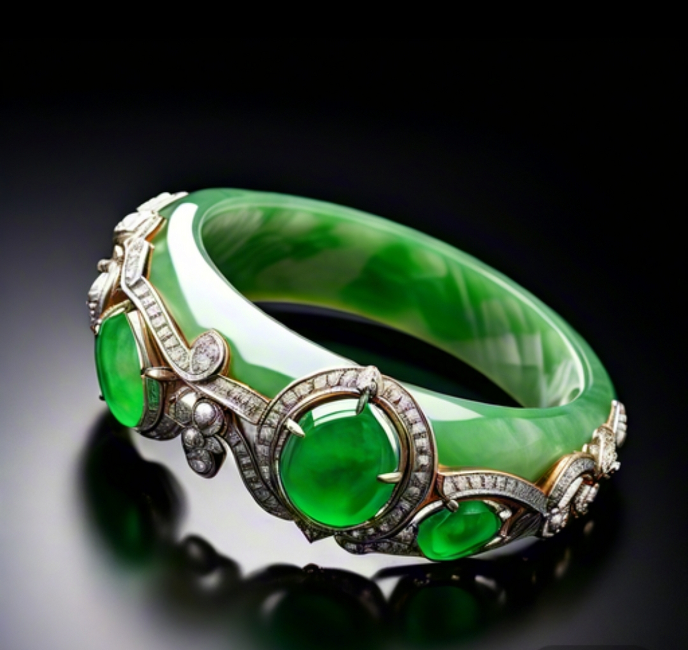 翡翠手镯:东方之韵,传承之美  自古以来,翡翠便是东方文化中的一颗