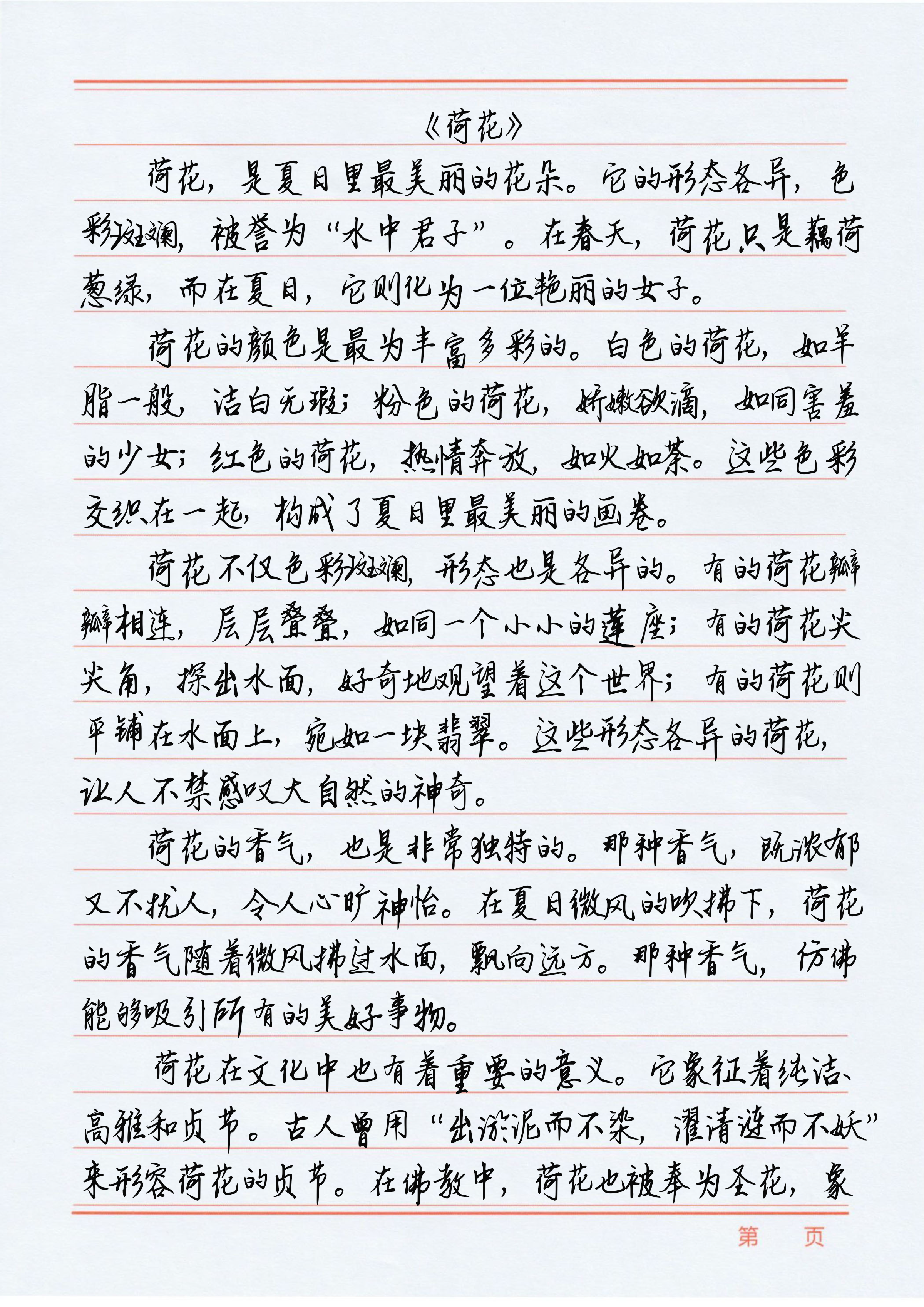 荷花作文400字左右