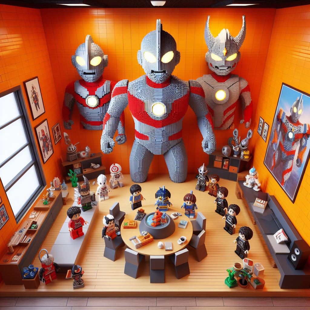 这个乐高奥特曼玩具套装里有各种各样的零件和配件,从