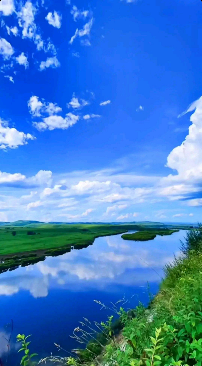 蓝天绿地手机背景图片图片