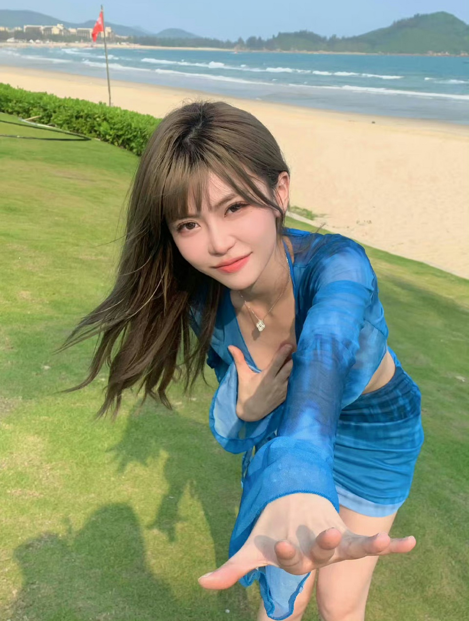 周淑怡,海边泳装,美美美!