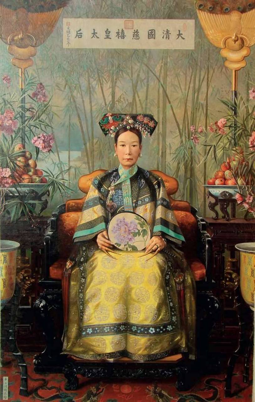 胡博·华士《慈禧太后》,1905年,油画,92cm×54cm,颐和园,北京#艺术