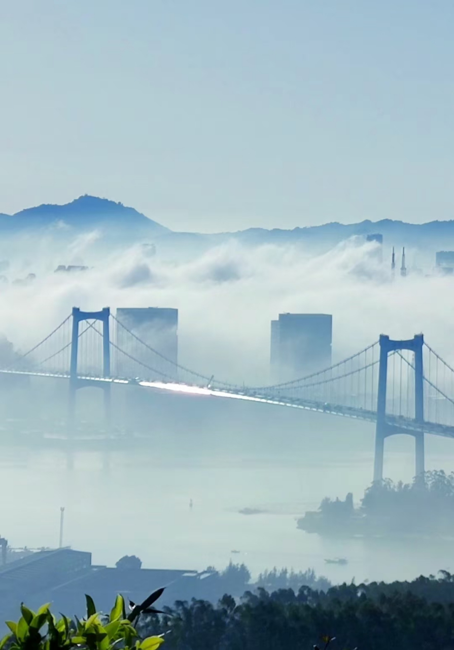 看得出是哪里吗[大笑] 亚洲第一座三跨连续全漂浮钢箱梁悬索桥