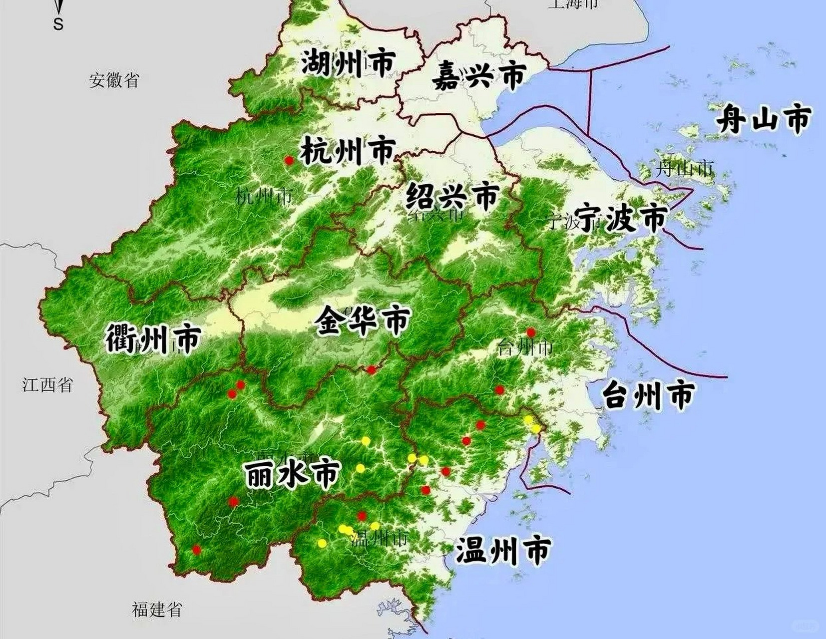 淅江省地形图图片