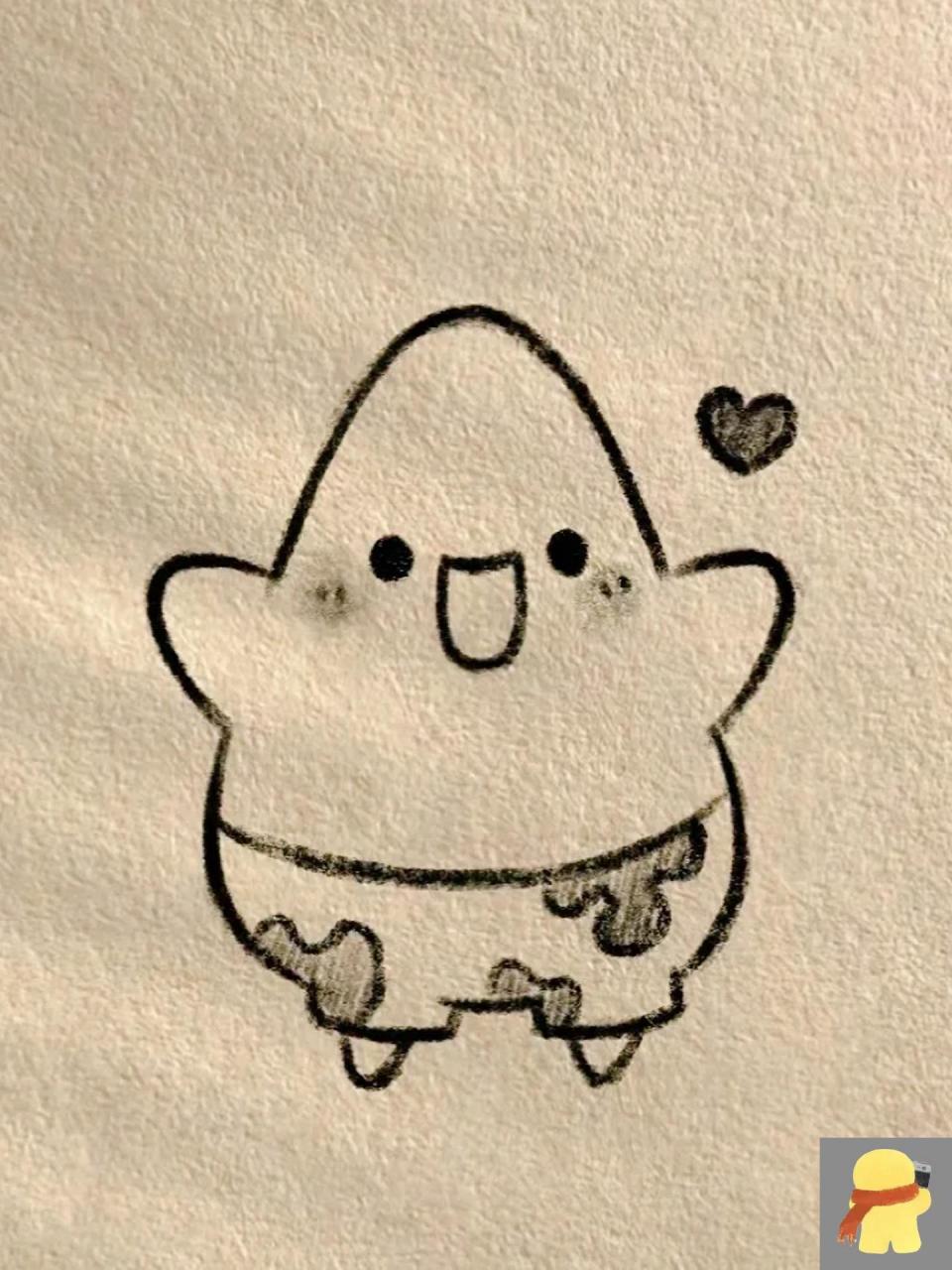 简笔画～q版派大星 爱了爱了～～～ 怎么会这么可爱!