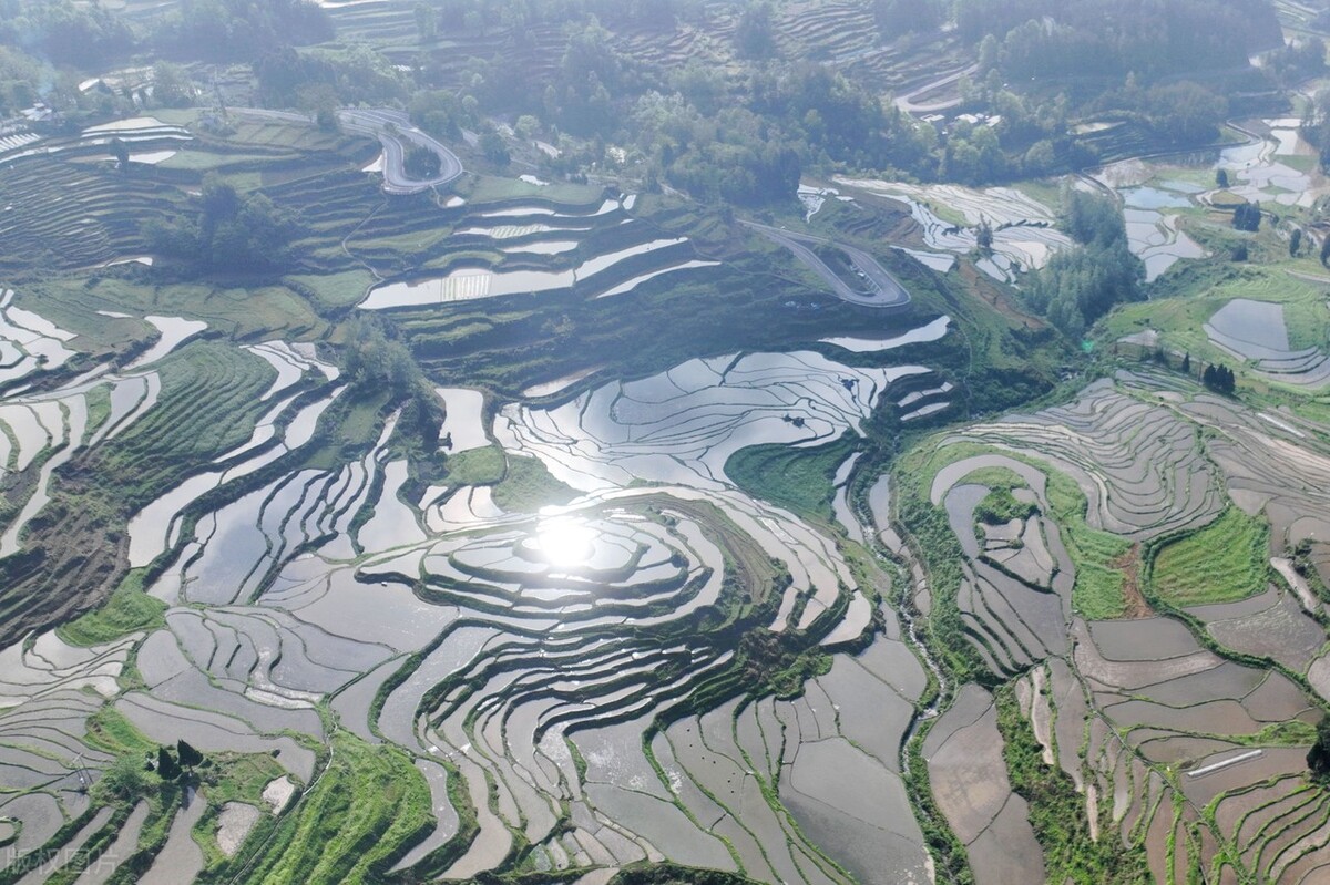 被誉为大地的指纹:重庆酉阳花田乡何家岩村万亩梯田春耕忙